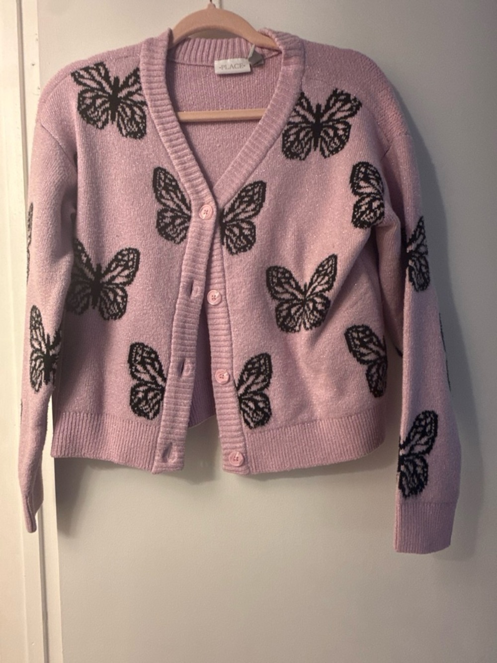 The Children's Place Lilac Butterfly Button-Up Cardigan